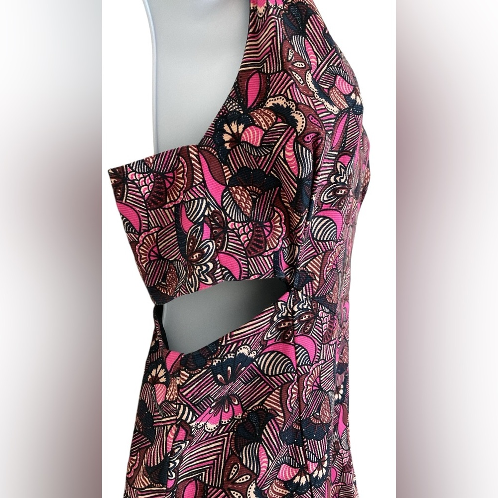 Zara Trafaluc pink and black side out dress, S-M
